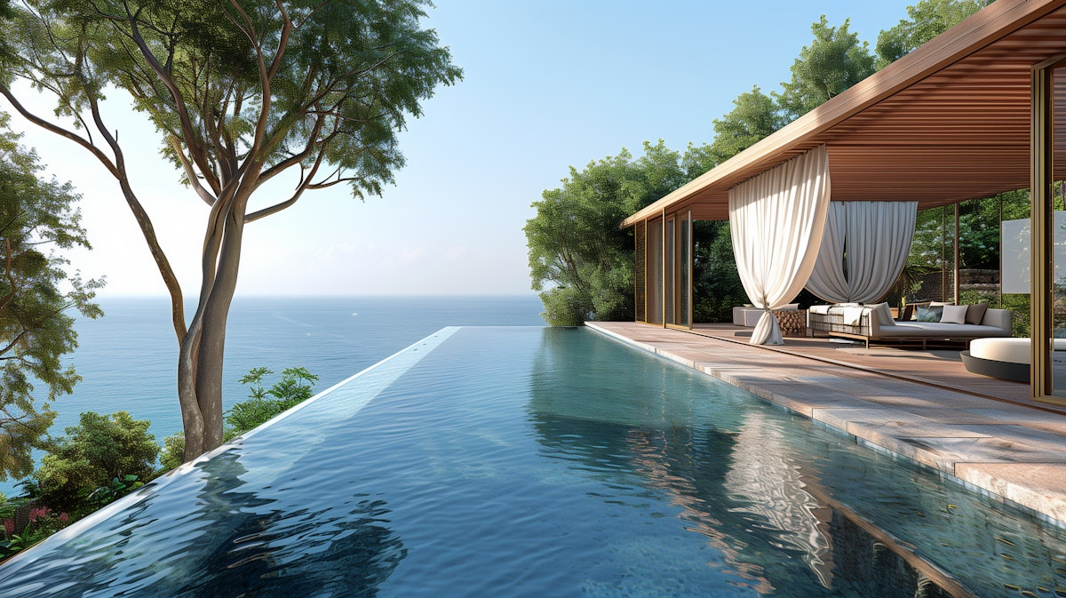 Luxury hotel pool